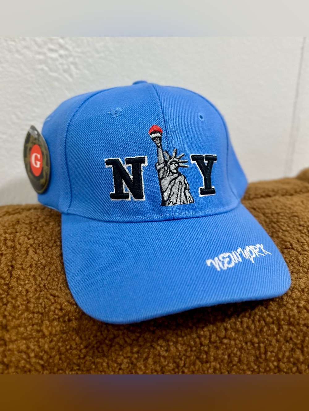 NY Statue of Liberty Embroidered Blue Baseball Cap